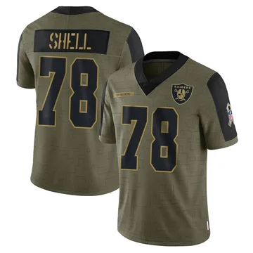 Men's Las Vegas Raiders Art Shell Olive 2021 Salute To Service Jersey - Limited