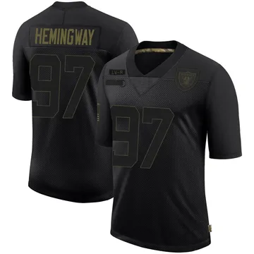 Men's Nike Las Vegas Raiders Tonka Hemingway Black 2020 Salute To Service Jersey - Limited