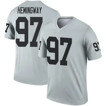 Men's Nike Las Vegas Raiders Tonka Hemingway Inverted Silver Jersey - Legend