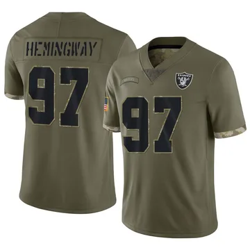 Men's Nike Las Vegas Raiders Tonka Hemingway Olive 2022 Salute To Service Jersey - Limited
