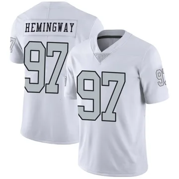 Men's Nike Las Vegas Raiders Tonka Hemingway White Color Rush Jersey - Limited