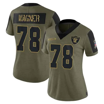 Women's Nike Las Vegas Raiders Dalton Wagner Olive 2021 Salute To Service Jersey - Limited