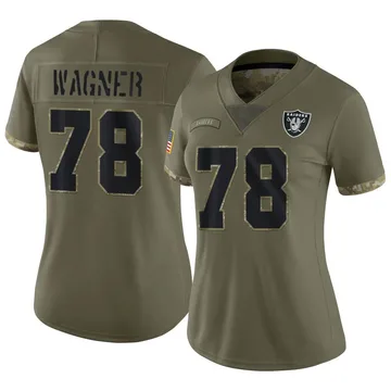 Women's Nike Las Vegas Raiders Dalton Wagner Olive 2022 Salute To Service Jersey - Limited