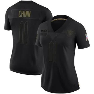 Women's Nike Las Vegas Raiders Jeremy Chinn Black 2020 Salute To Service Jersey - Limited
