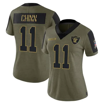 Women's Nike Las Vegas Raiders Jeremy Chinn Olive 2021 Salute To Service Jersey - Limited