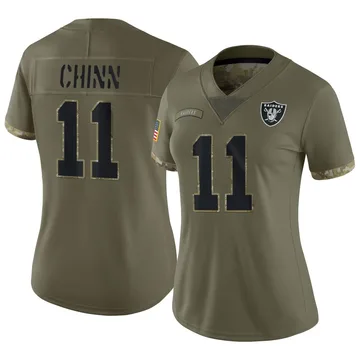 Women's Nike Las Vegas Raiders Jeremy Chinn Olive 2022 Salute To Service Jersey - Limited