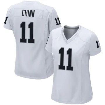 Women's Nike Las Vegas Raiders Jeremy Chinn White Jersey - Game