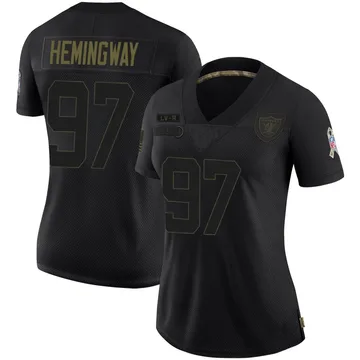 Women's Nike Las Vegas Raiders Tonka Hemingway Black 2020 Salute To Service Jersey - Limited