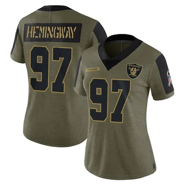 Women's Nike Las Vegas Raiders Tonka Hemingway Olive 2021 Salute To Service Jersey - Limited
