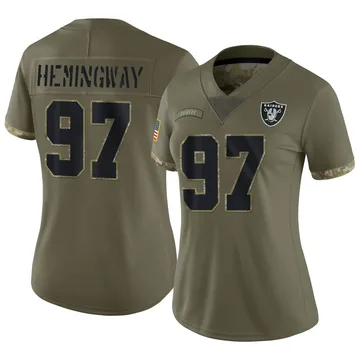 Women's Nike Las Vegas Raiders Tonka Hemingway Olive 2022 Salute To Service Jersey - Limited