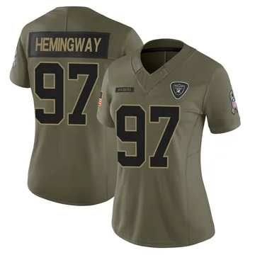 Women's Las Vegas Raiders Tonka Hemingway Olive 2025 Salute to Service Jersey - Limited
