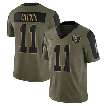 Youth Nike Las Vegas Raiders Jeremy Chinn Olive 2021 Salute To Service Jersey - Limited