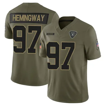 Youth Las Vegas Raiders Tonka Hemingway Olive 2025 Salute to Service Jersey - Limited